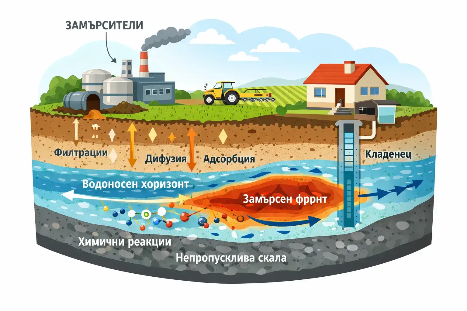Миграция на замърсители в подземни води – механизми и разпространение